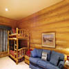 Log bunk beds in log home